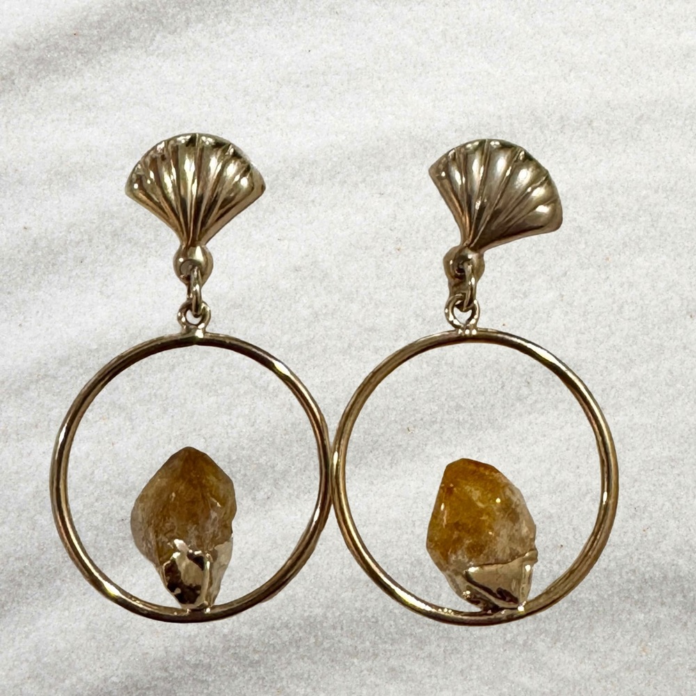 Shell Citrine Earrings